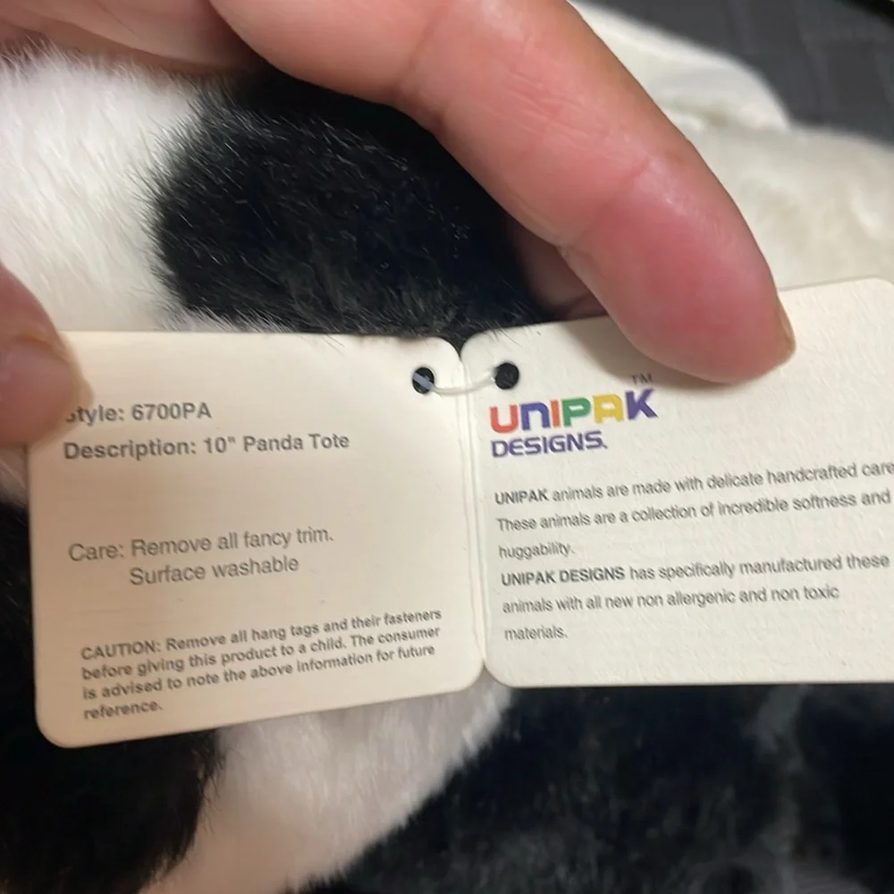 Panda plush tote purse by unipak design